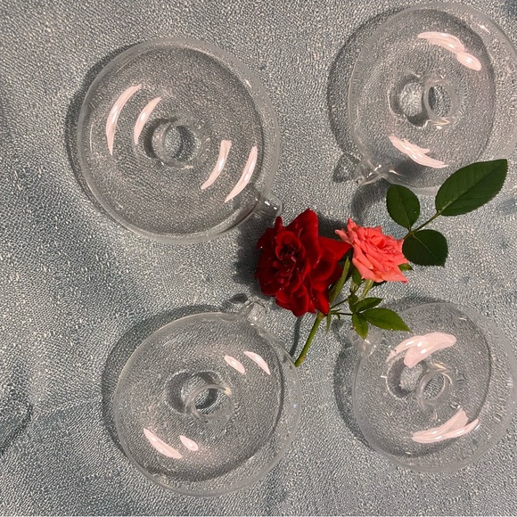 PRINCESS HOUSE 4 PC CRYSTAL HERITAGE FLOATING FLOWER RINGS 2-1/2" D-186 - Picture 4 of 4